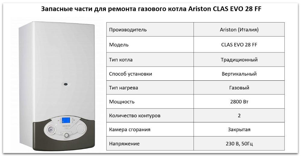 Купить запчасти Ariston CLAS EVO 28 FF в Волжском