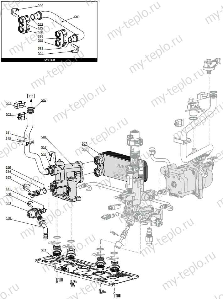 Запчасти для Ariston HS X 24 CF: схема Запчасти Ariston HS X 24 CF купить в Волжском